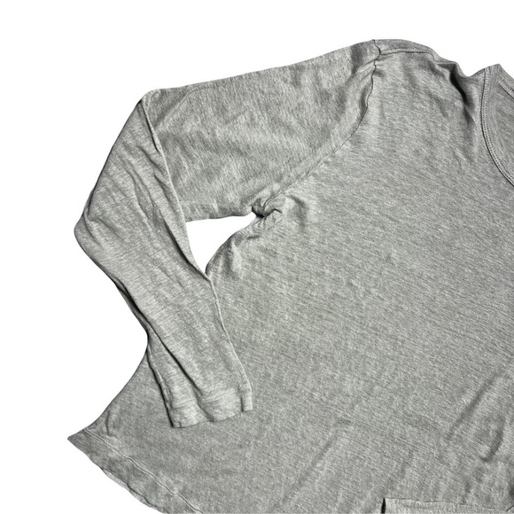 Club Monaco Gray Long Sleeve Linen Tee L - Picture 2 of 8